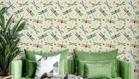 Colorful dragonfly and damselfly wall mural

