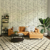 Bold line art wallpaper with modern contrast

