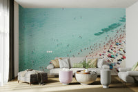Add a beach vibe with the lively Beach People wall mural.

