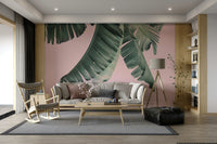 Blush & Banana wall mural with yellow and pink tones

