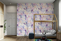 Tranquil floral wall mural for calm, elegant spaces

