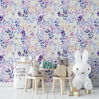 Subtle watercolor mural for bedrooms or nurseries

