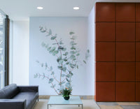 Soft botanical wallpaper in pale neutral tones

