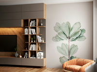 Botanical II wall mural with hand-drawn leaves

