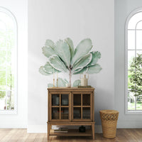 Soft leaf wallpaper for calm living spaces

