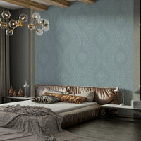 Subtle ogee wall mural in Arona palette


