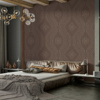 Warm brown wallpaper for traditional interiors

