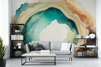Teal Dream Cave wall mural offering a calming nature-inspired atmosphere.

