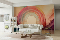 Rainbow Dream Arches mural bringing a burst of color to your space.

