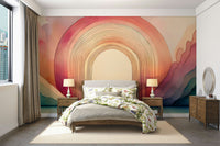 Bright and uplifting rainbow arch design in Rainbow Dream Arches mural.


