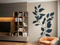 Botanical Silhouette Wall Mural with dark plant silhouettes.

