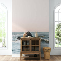 Serene Coastal Heart wall mural with beach and ocean design.

