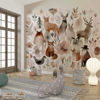 Magical Whimsical Forest Friends mural for a cozy, nature-inspired vibe.

