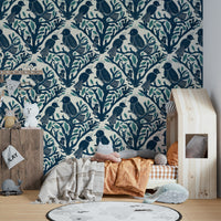 Enchanted Aviary Wallpaper with whimsical birds


