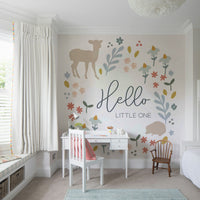 Charming woodland mural perfect for creating a cozy nursery.


