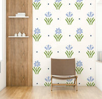 Vintage-style Country Cottage floral wallpaper for peaceful rooms.

