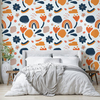 Bold floral wallpaper for a fun, retro vibe in any room.

