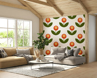 Unique floral wallpaper for walls in modern design.

