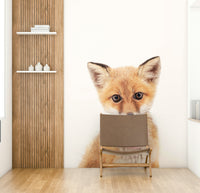 Fox with bubble gum mural for vibrant, playful spaces

