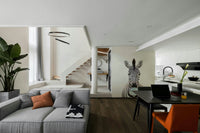 Colorful bubble gum zebra mural adding joy to your space.


