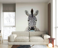 Whimsical zebra with bubble gum mural for creating a fun atmosphere.


