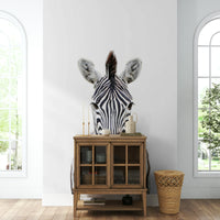 Fun zebra mural with bubble gum, perfect for kids' rooms.


