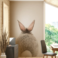 Pastel bunny tails wall mural creating a soft, inviting atmosphere.

