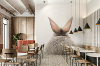 Soft and playful bunny tail mural for a cozy, whimsical room.

