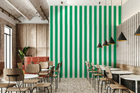 Jade green classic stripes wallpaper for modern spaces


