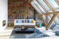 Serene autumn path with golden trees captured in wall mural.

