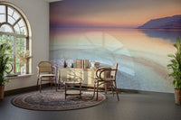 Gentle pastel sunset over the Dead Sea captured in wall mural.

