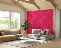 Romantic floral wallpaper with vintage trumpet flowers

