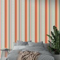 Cheerful striped wallpaper with a summer-inspired design

