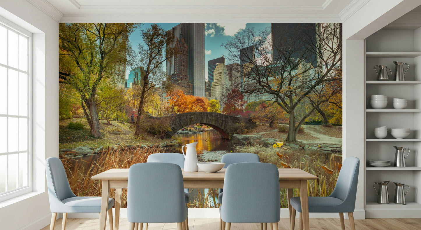 Manhattan's Autumn Embrace Wall Mural