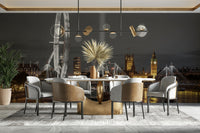 London’s famous landmarks mural with moonlit sky

