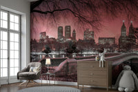 Soft evening light over Central Park captured in a calming wall mural.


