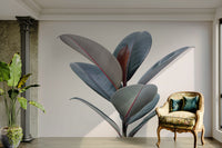 Living green plant wall mural with clean white backdrop

