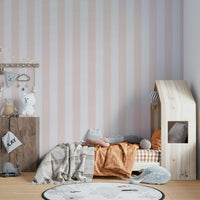 Vertical stripe wallpaper in pink and beige tones

