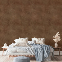 Warm suede wall mural in sable brown finish

