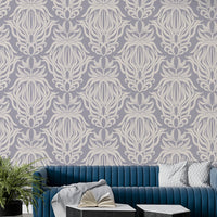 Artistic floral wallpaper with whimsical, flowing patterns

