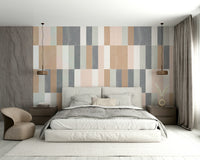 Artistic muted pastel wall mural with vintage flair

