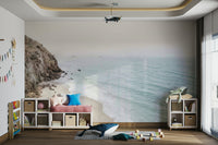 Natural California beach mural for calming interiors


