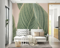 Stylish botanical lines wall mural for nature-inspired rooms.

