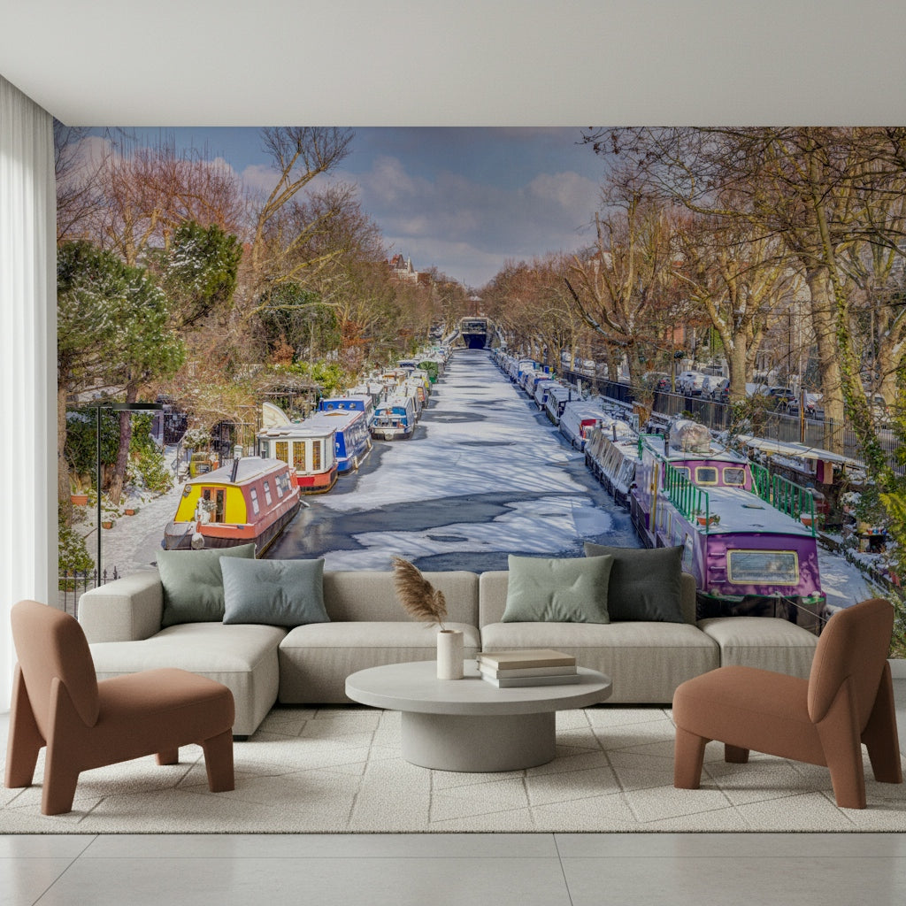 London's Frosted Waterways Wall Mural