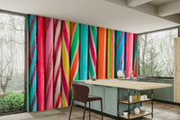 Bright and playful rock sweets mural for kids' rooms

