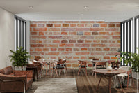 Vintage brick wall mural for an industrial chic vibe


