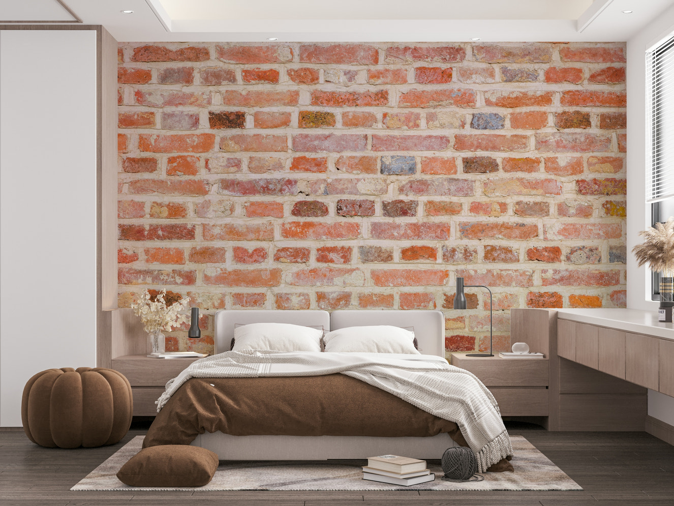 Timeless brick design mural for a rustic modern look

