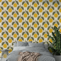 Fresh Lemon Grove faux tile wallpaper for kitchens

