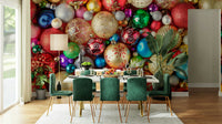 Multicolor baubles festive wall mural

