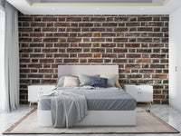 Vintage red brick wallpaper mural for loft or living room walls.

